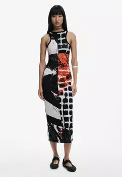 Длинное платье FITTED FACE Desigual, черный