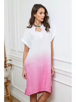 Длинное платье Fleur de Lin Leinen, цвет wei/rosa