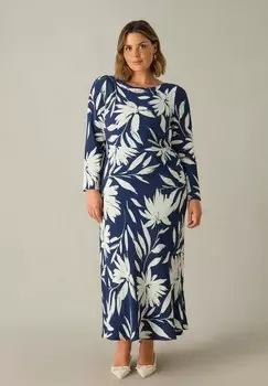 Длинное платье FLORAL BACK BIAS Live Unlimited London, синий