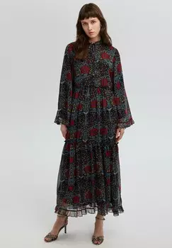 Длинное платье FLORAL PATTERNED Touch Priv, черный