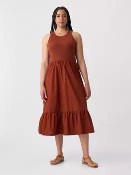 Длинное платье GAP, коричневый