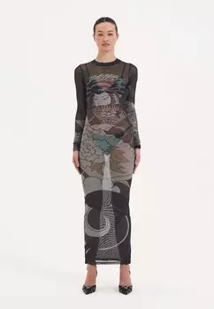 Длинное платье GEISHA FAN Ed Hardy, черный