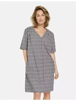 Длинное платье Gerry Weber Gewebe, цвет blau/ecru/weiss druck