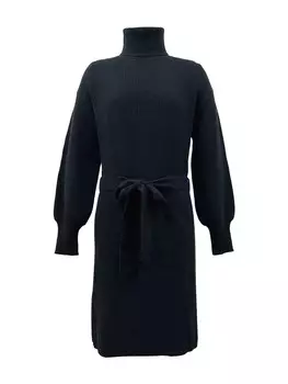 Длинное платье GINI LONDON Midi Gini Roll Neck Oversized Knit, черный