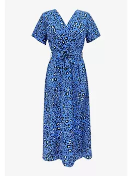 Длинное платье GINI LONDON Midi Gini Animal, синий