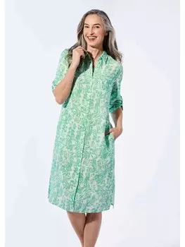 Длинное платье GOLDNER, цвет salbei/wei/gemustert