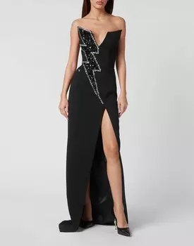 Длинное Платье Гром Philipp Plein, черный