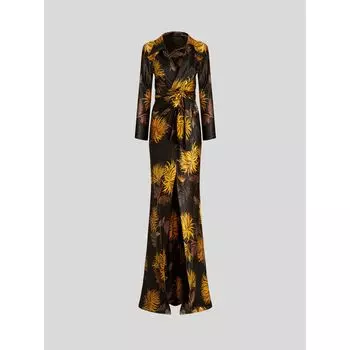 ДЛИННОЕ ПЛАТЬЕ-ХАЧОК С ГЕОРГИНАМИ ETRO, черный