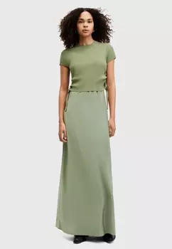 Длинное платье HAYES AllSaints, зеленый