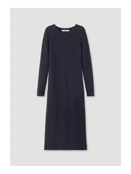 Длинное платье Hessnatur Strick Midi Regular aus reiner Bio Baumwolle, синий