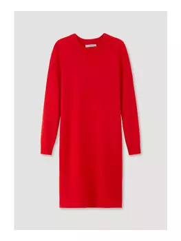 Длинное платье Hessnatur Strick Mini Regular aus weicher Schurwolle, красный