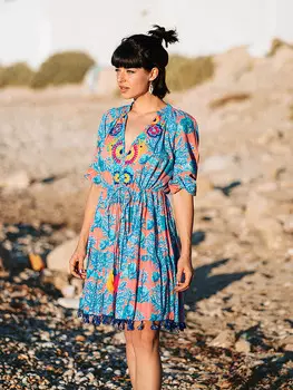 Длинное платье Isla Bonita by SIGRIS, цвет orange/trkis