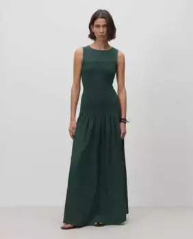 Длинное платье из трикотажа со сборками Simorra, зеленый