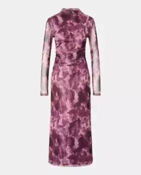 Длинное платье из тюля с воротником Perkin Easy Wear, розовый