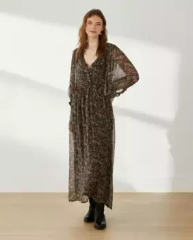 Длинное платье из жоржета Southern Cotton, черный