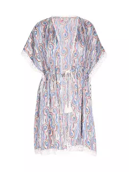 Длинное платье IZIA Kimono, цвет blau mehrfarbig