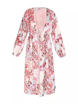 Длинное платье IZIA Kimono, цвет rot mehrfarbig