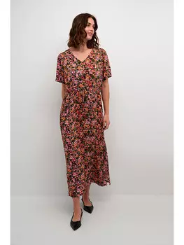 Длинное платье Kaffe, цвет rosa/schwarz/grn