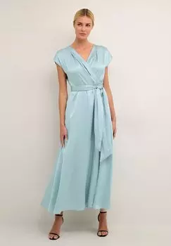 Длинное платье каменно-синего цвета Love Copenhagen, синий