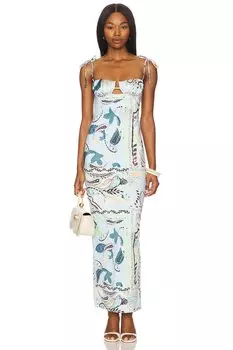 Длинное платье-комбинация с рисунком "лепесток" Montce Swim, st. barths floral