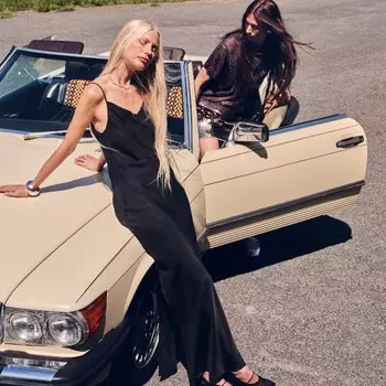 Длинное платье-комбинация с V-образным вырезом из крепа с добавлением купро J.Crew, черный