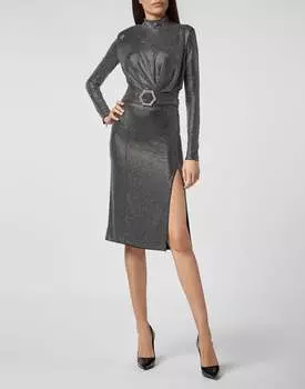 Длинное платье Кристалл PHILIPP PLEIN, серебряный