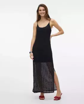 Длинное платье крючком на подкладке Vero Moda, черный