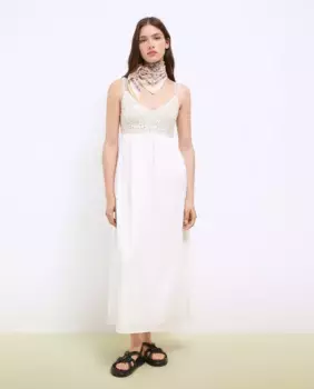 Длинное платье крючком Tintoretto, цвет Blanco Roto