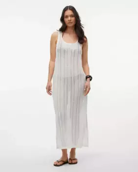 Длинное платье крючком Vero Moda, белый