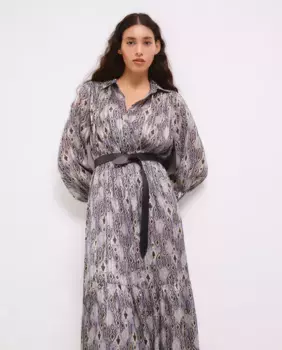 Длинное платье-купе с длинными рукавами Tintoretto, синий