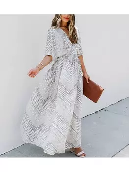 Длинное платье LA Angels, белый/черный