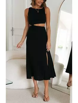 Длинное платье LA Angels, черный