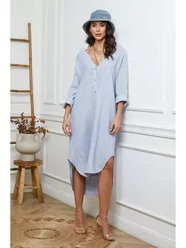 Длинное платье La Compagnie Du Lin Leinen, голубой