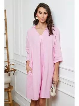 Длинное платье La Compagnie Du Lin Leinen, розовый