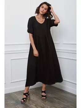 Длинное платье La Compagnie Du Lin Leinen Gustavo, черный