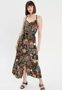 Длинное платье Langes Ausgestelltes Kleid Mit Trgern Cache Cache, черный