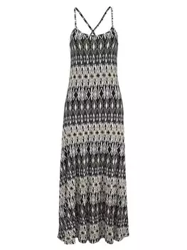 Длинное платье LASCANA Maxi, цвет schwarz-creme bedruckt