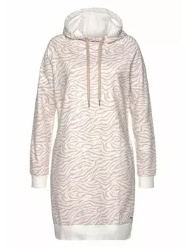 Длинное платье LASCANA Sweat, цвет nougat-beige