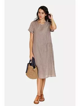 Длинное платье Le Jardin du Lin Leinen, бежевый