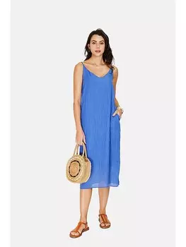 Длинное платье Le Jardin du Lin Leinen, синий