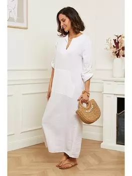 Длинное платье Le Monde du Lin Leinen, белый