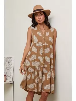 Длинное платье Le Monde du Lin Leinen, светло-коричневый