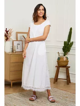 Длинное платье Le Monde du Lin Leinen, белый