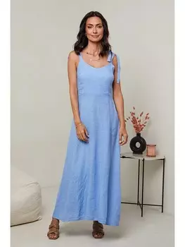 Длинное платье Le Monde du Lin Leinen, голубой