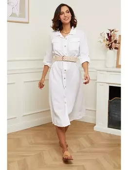 Длинное платье Le Monde du Lin Leinen, белый