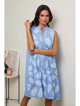 Длинное платье Le Monde du Lin Leinen, голубой