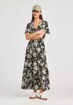 Длинное платье LUNGO INCROCIATO A FANTASIA Terranova, черный