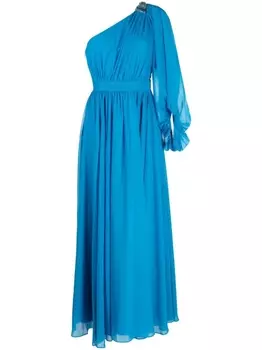 Длинное платье Makayla на одно плечо Sachin & Babi, синий