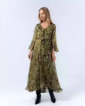 Длинное платье Malena с принтом Sueva Niza, зеленый