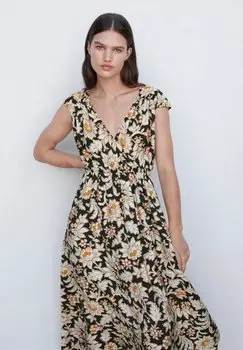 Длинное платье Mango, черный